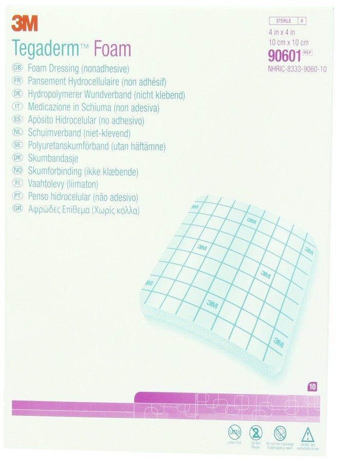 Tegaderm 3M™ Tegaderm™ High Performance Foam Non-Adhesive Dressing, 90601, 4 in x 4 in (10 cm x 10 cm), 10/ct 4ct/Case - Image 1